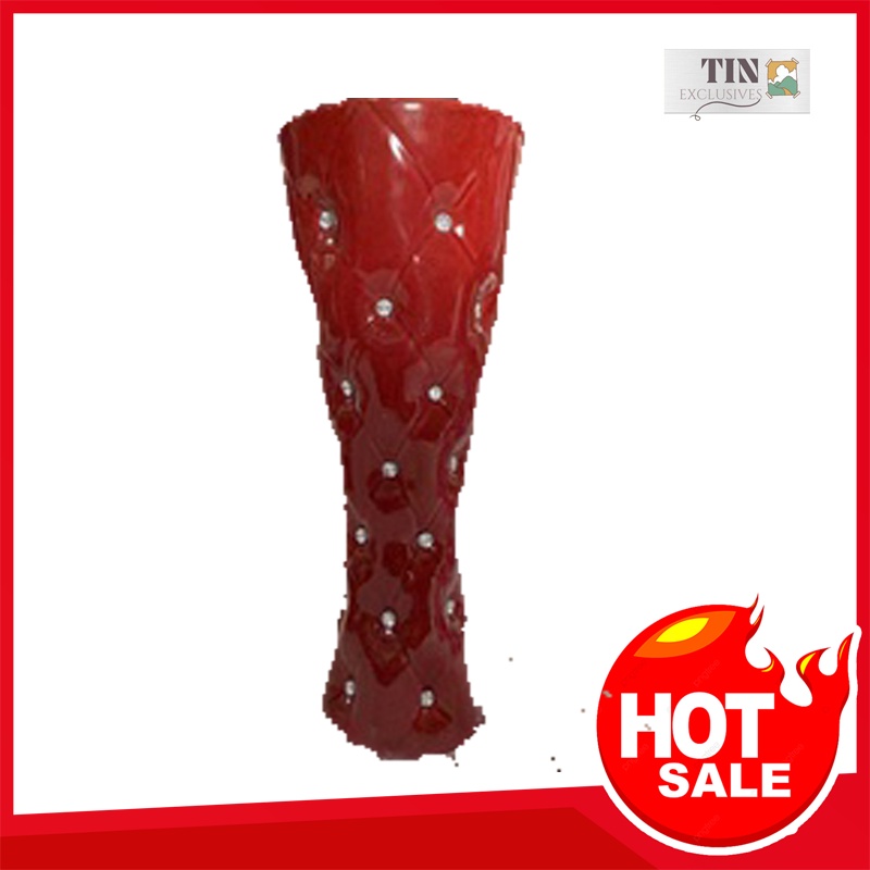 Tall Red Decorative Home Decoration Flower Vase Elegant Looking
