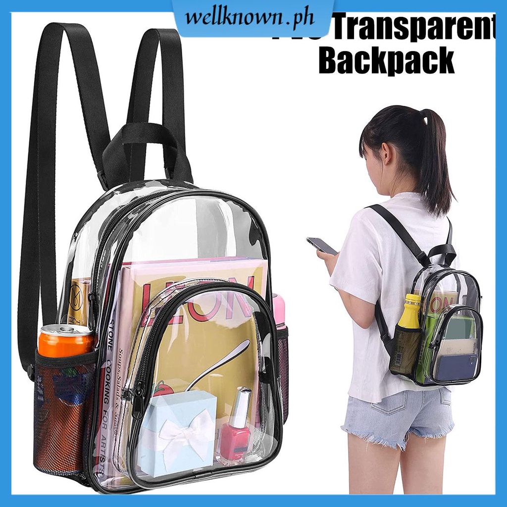 PVC Transparent Backpack Clear Small Backpack Durable Backpack Portable ...