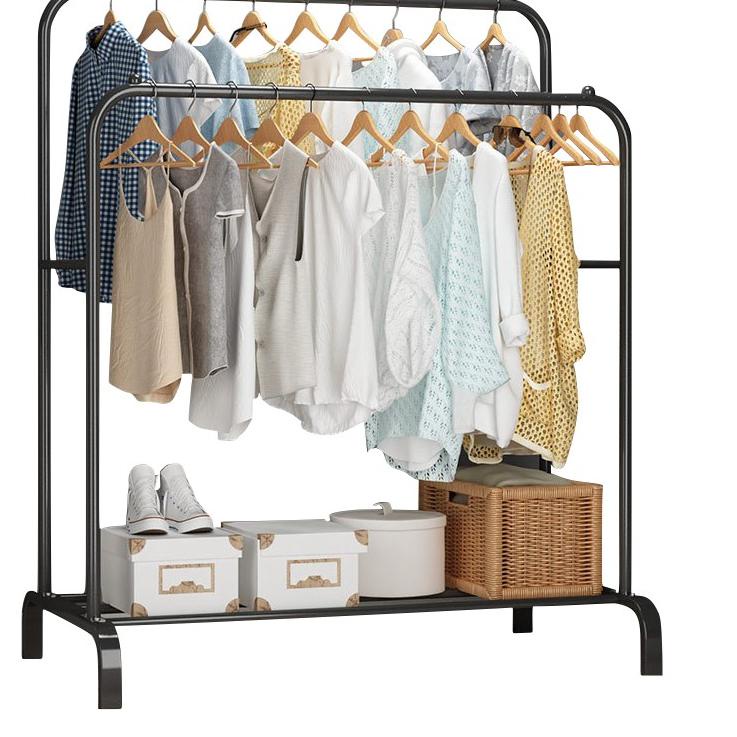 jxkX Ready Saving Clothes Rack Iron Clothes Hanger Stand Hanger DOUBLE