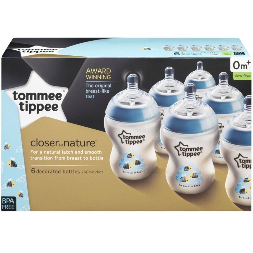 tommee tippee bottles x6