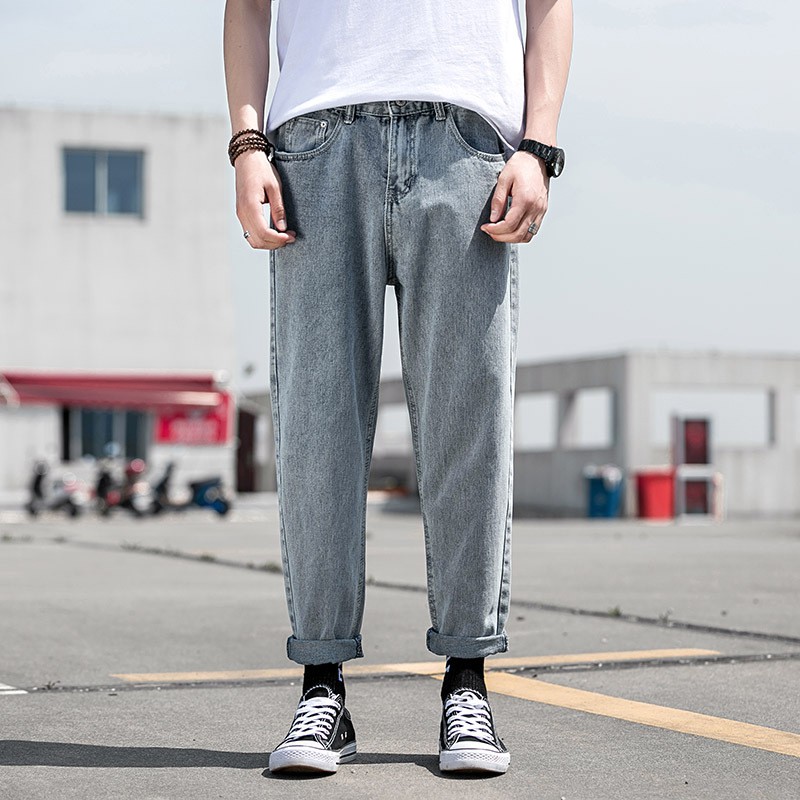 straight cuffed jeans