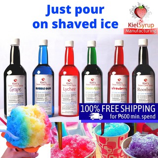 Kiel's Snow Cone Syrup / Shave Ice Syrup (1 bottle 750ml) | Premium Flavors for Shaved Ice