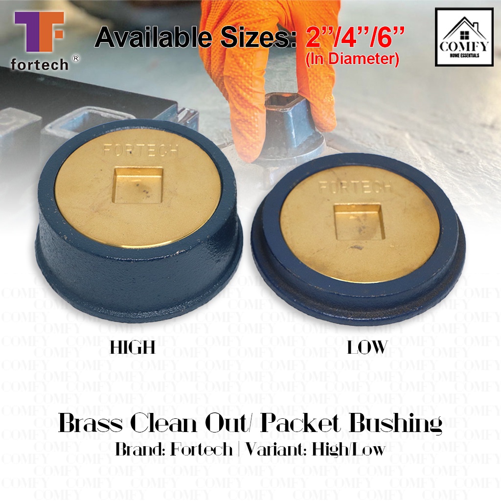 Fortech HEAVY DUTY Brass Clean Out High / Low Packet Bushing 2"/4"/6