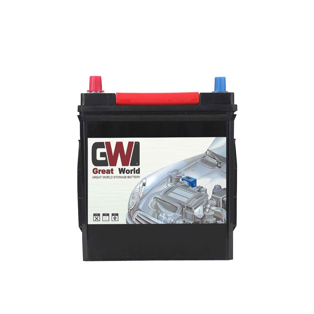 Great World Car Battery N40 / NS40 (Maintenance Free) with 2 extra
