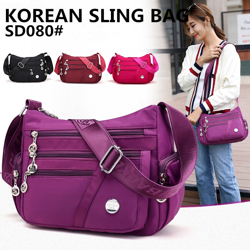 Women's Korean Sling Bag For women Canvas shoulder Ladies bags Shopee