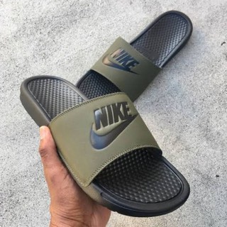 nike olive green slides