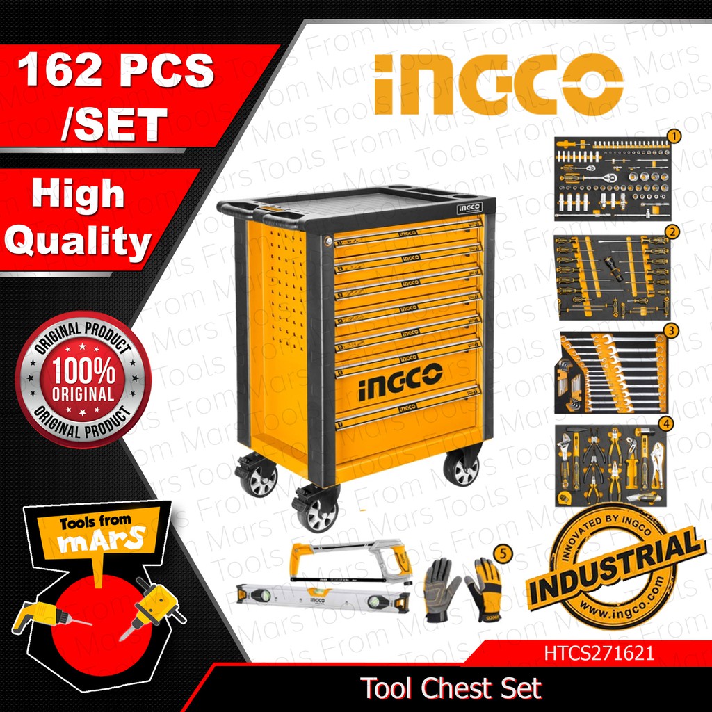 INGCO Tool Chest Set 162PCS/SET HTCS271621 •TOOLS FROM MARS• IHT