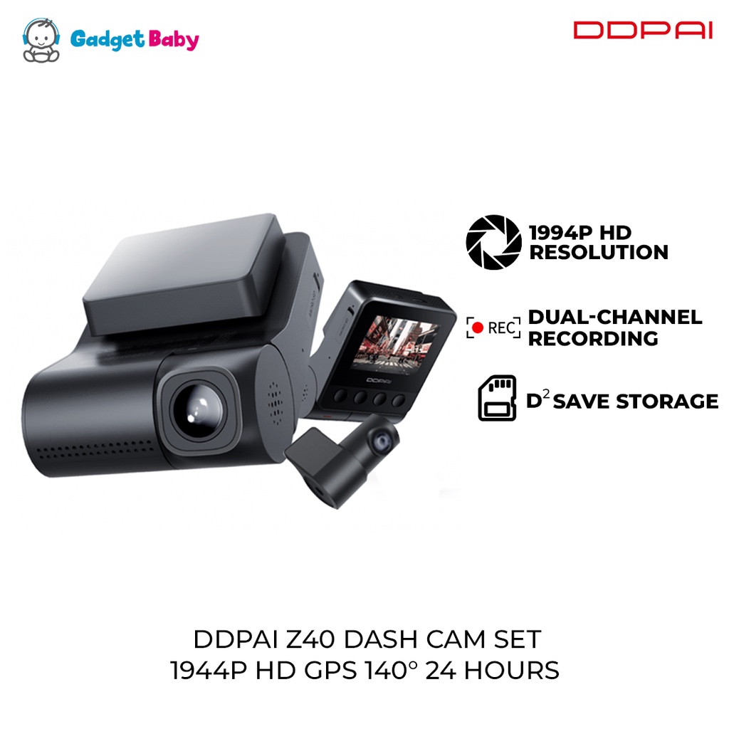 DDPAI Z40 Dash Cam Set With Rear Camera Set 1944p HD GPS 140° 24 Hours Parking Monitor Dashcam