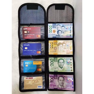 4-Zipper Money Bills Mini Card size Organizer (Plain)
