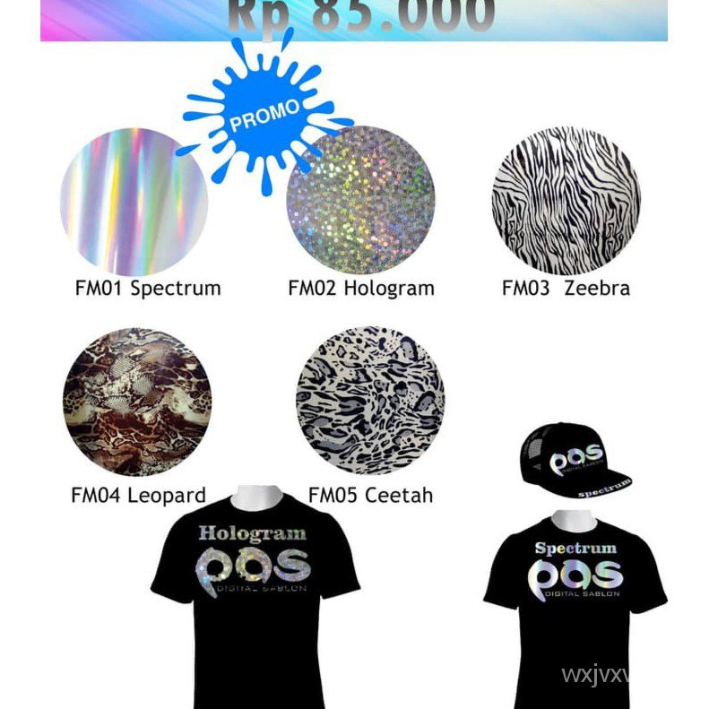 Sticker Baju / Polyflex Foil Korea Motif (Spectrum - Hologram - Dll) Sticker Kaos TUOR #3