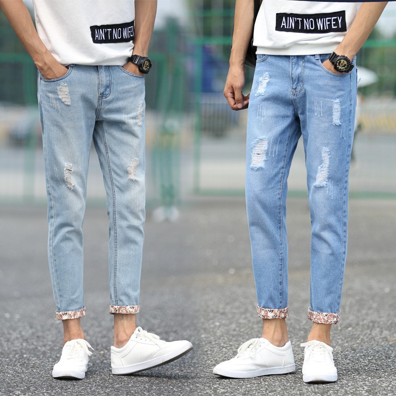 mens jeans with elastic waist and zipper