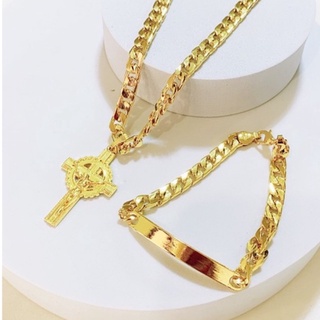 men gold Jewelry set Necklaces and bracelets  Fashionable 24K Bangkok Gold Plated Necklace for men