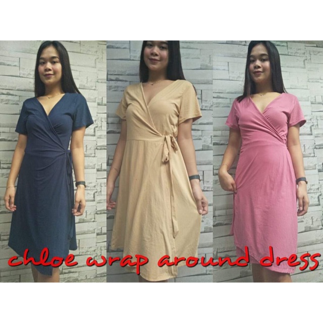 wrap around dress shopee