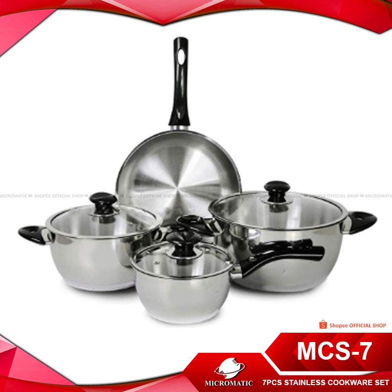 Micromatic MCS7 High Quality Stainless Steel Cookware 7pcs Set