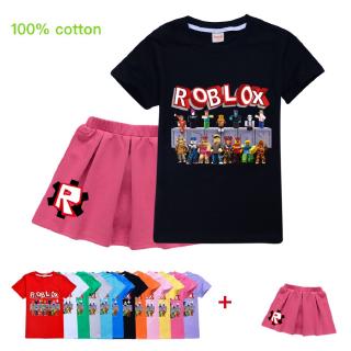 Girls Roblox Logo Game Short Sleeve T Shirt Cotton Tops Tee Shopee Philippines - one strap girl shirt roblox
