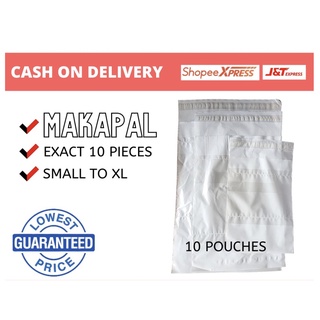 White Shipping Courier Pouch, Plain Pouches for J&T Shipping, Courier Pouch, Plastic Pouch 10pcs