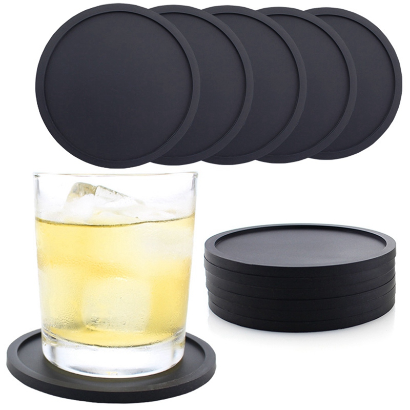 Metal Surfaces For All Size Cups Set of 8 Modern Silicone Coaster Protective Coasters for Glass for Drinks Wooden Stone Tea; Table Coffee Beverage Non Slip & Non Stick