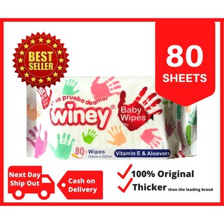 Best Selling Winey Baby Wipes, Thicker, Aloe Vera and Vitamin E Infused, 150mmx200mm, in J&T pouch