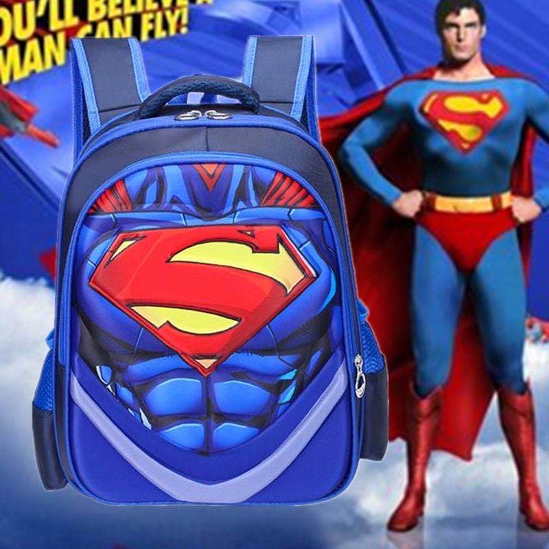 3D cartoons spiderman superman batman children backpack for girl 14inch  16in kids schoolbag bag kid | Shopee Philippines