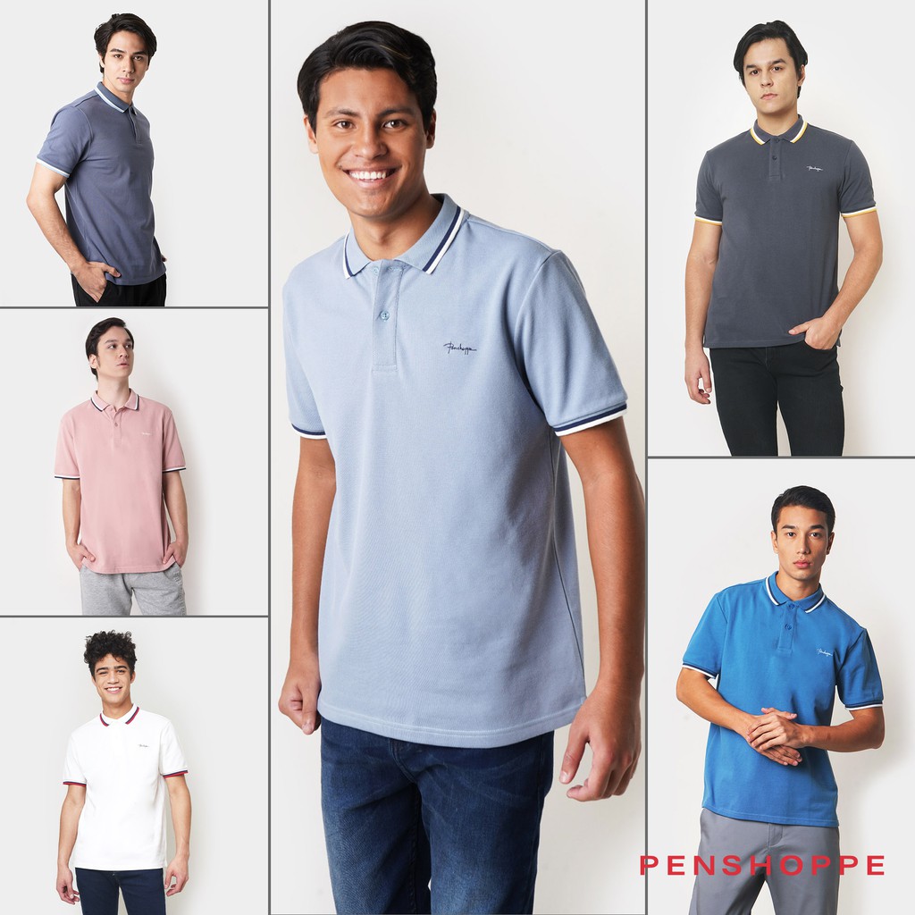 Penshoppe Scribble Relaxed Polo With Collar Tipping For Men | Shopee ...