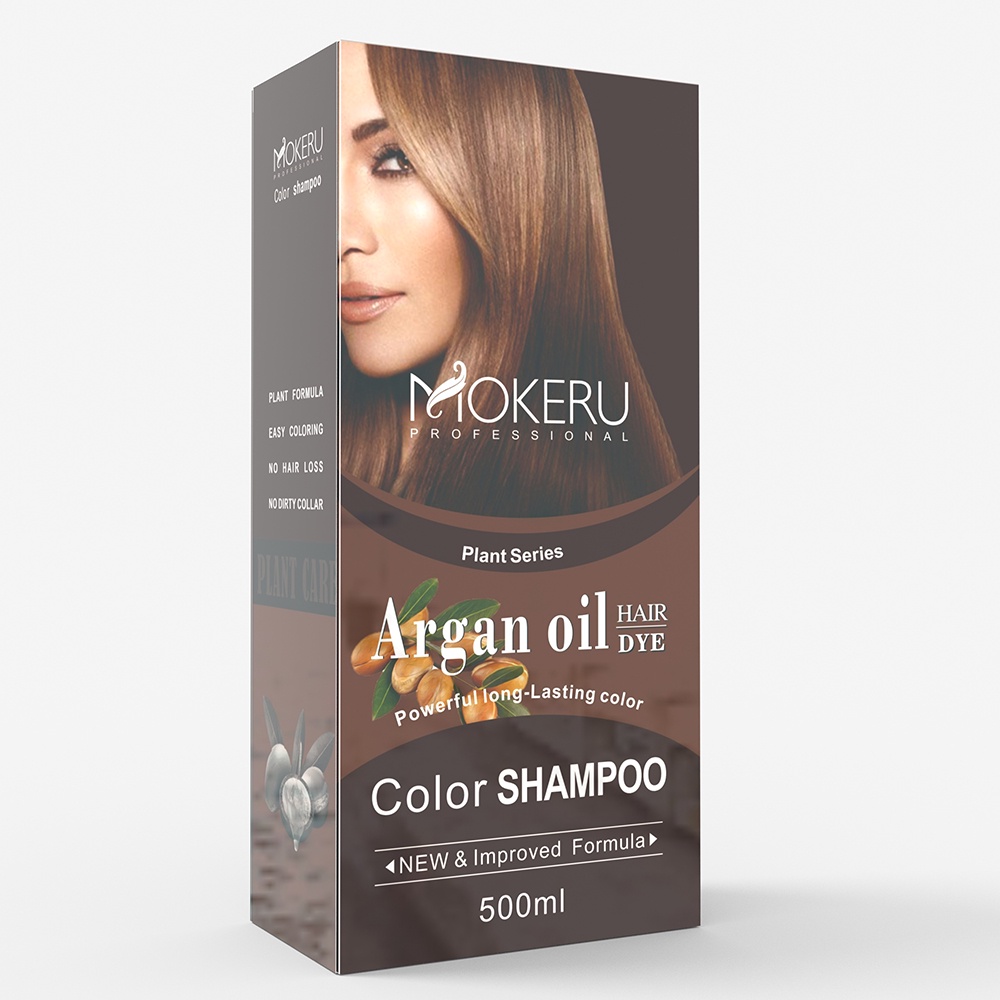 NEW۞Mokeru Natural Herbal Hair Dye Shampoo Maroon Organic Permanent Dark Brown Color For Gray Women