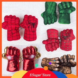 2PC Kid avenger Endgam Incredibl Superhero Figure Spider ma/Hulks toys boxing Gloves boy Halloween gift Hulk Gloves #1