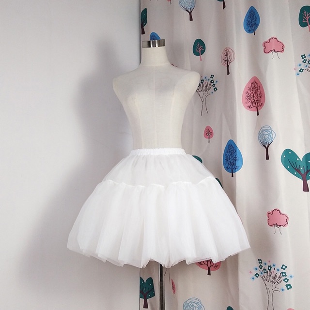 Petticoat, white fluffy skirt, free size for Lolita and Cosplay ...