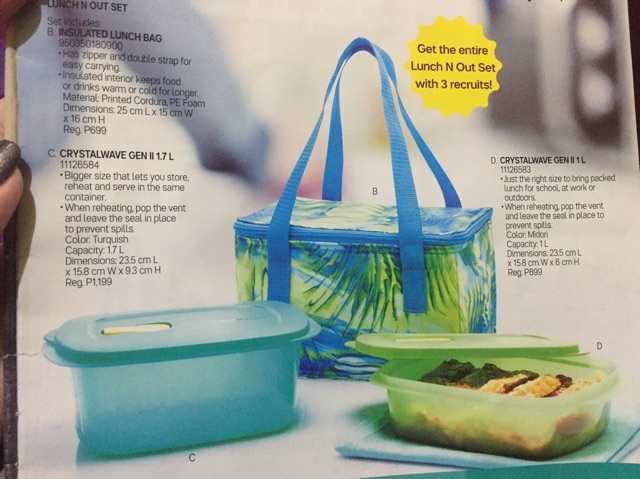 tupperware lunch box cooler bag