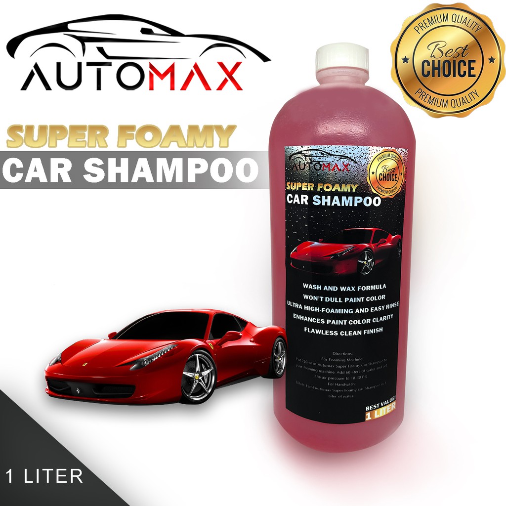 1L Automax SUPER FOAMY Car Shampoo with wax (Wash and Wax Formula