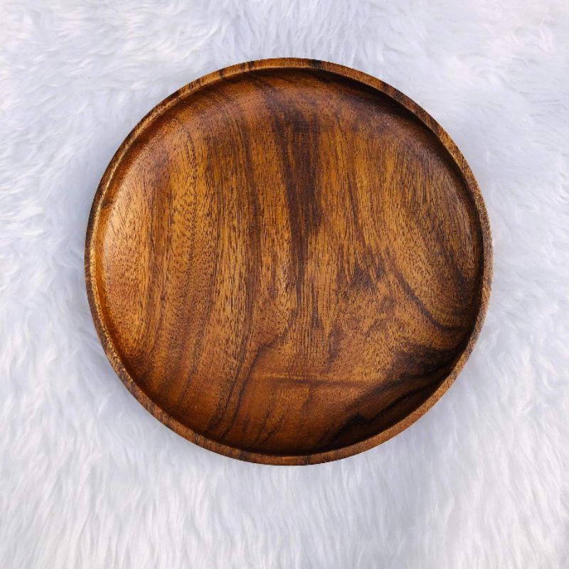 810 inches Wooden Round Plate with Edge (Acacia Wood) Shopee Philippines