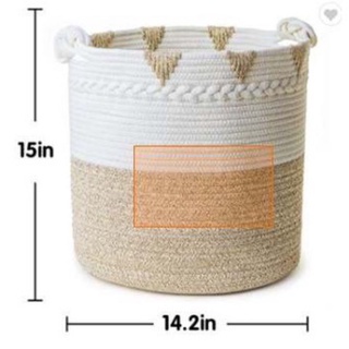 Woven Cotton Rope Basket - for Blankets, Toys, Towels, Clothes, Potted Plants #7