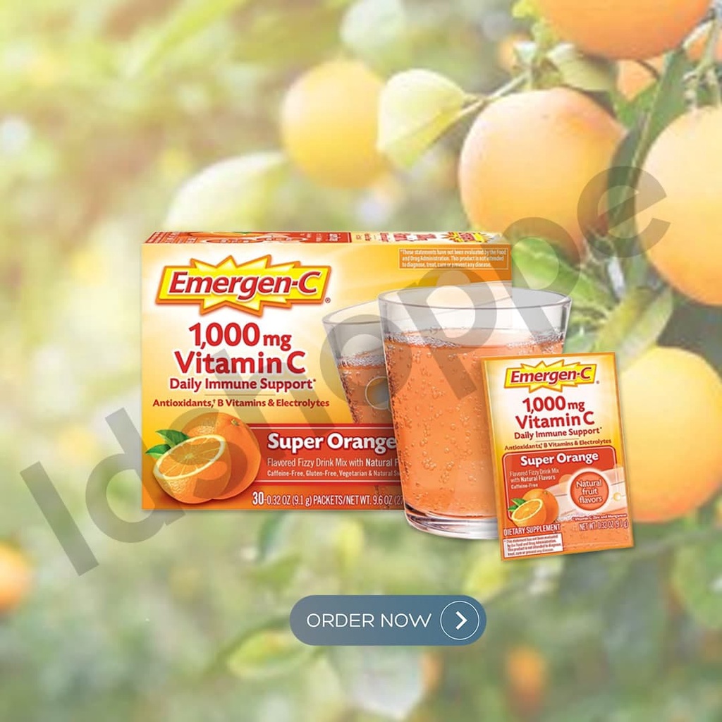 EmergenC Vitamin C Fizzy Drink Mix Super Orange 1000 mg 30 Packets Shopee Philippines