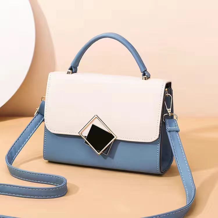 Bag women Fashion Two-color stitching All-match Messenger bag handbag ...