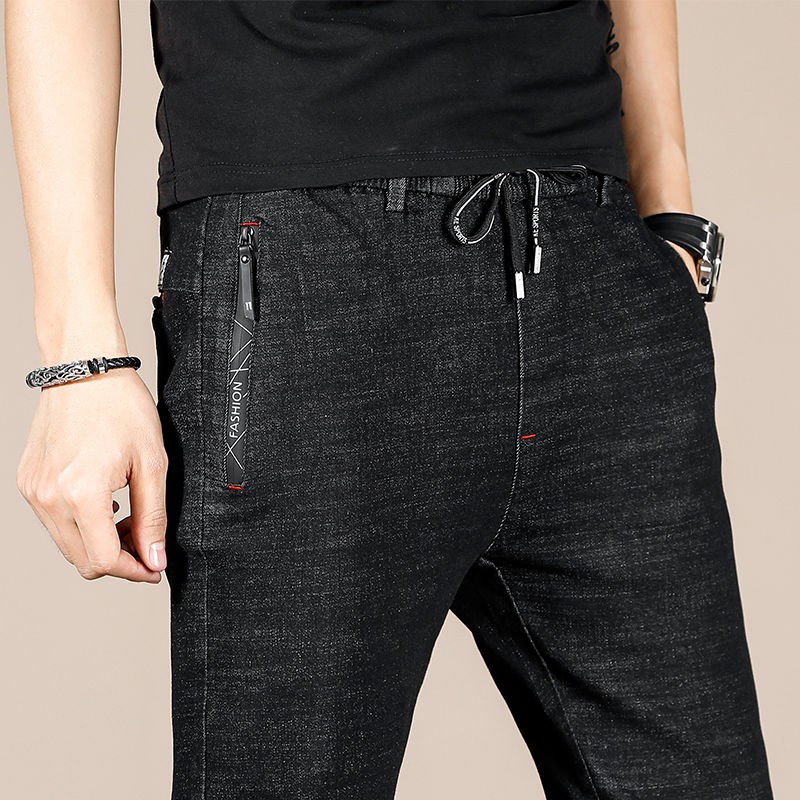 mens elastic waist stretch jeans