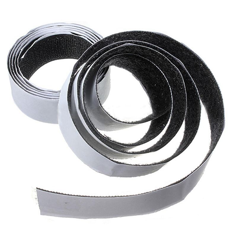 1m x20mm Self Adhesive Sticky Hook And Loop Roll Strap Black