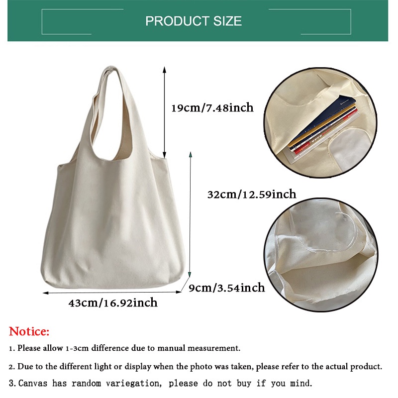 KINNPORSCHE Canvas Bag Cloth Bag BUILD Womens Summer Shoulder Bag Class College Students Vest Bag Go Out Portable Shopping Bag