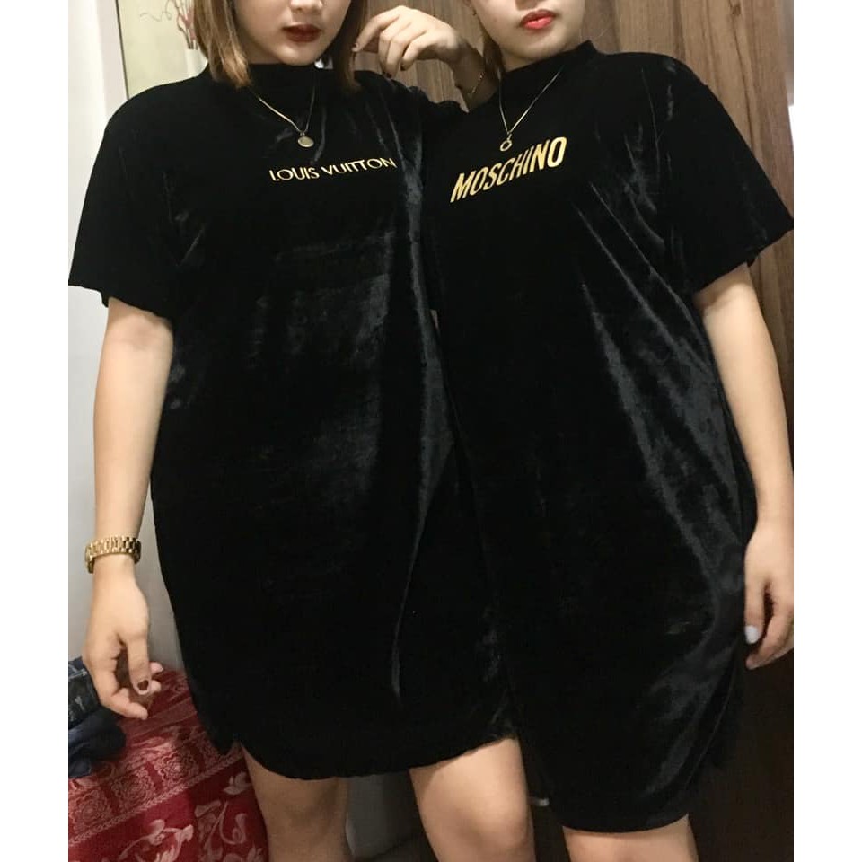 oversized velvet dress