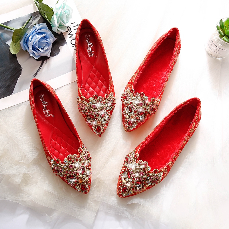 red flat shoes for wedding