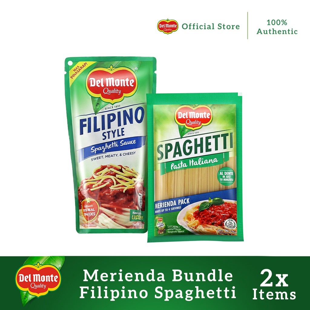 Del Monte Merienda Bundle Filipino Spaghetti (Pasta 175g Filipino Style Sauce 250g) Shopee
