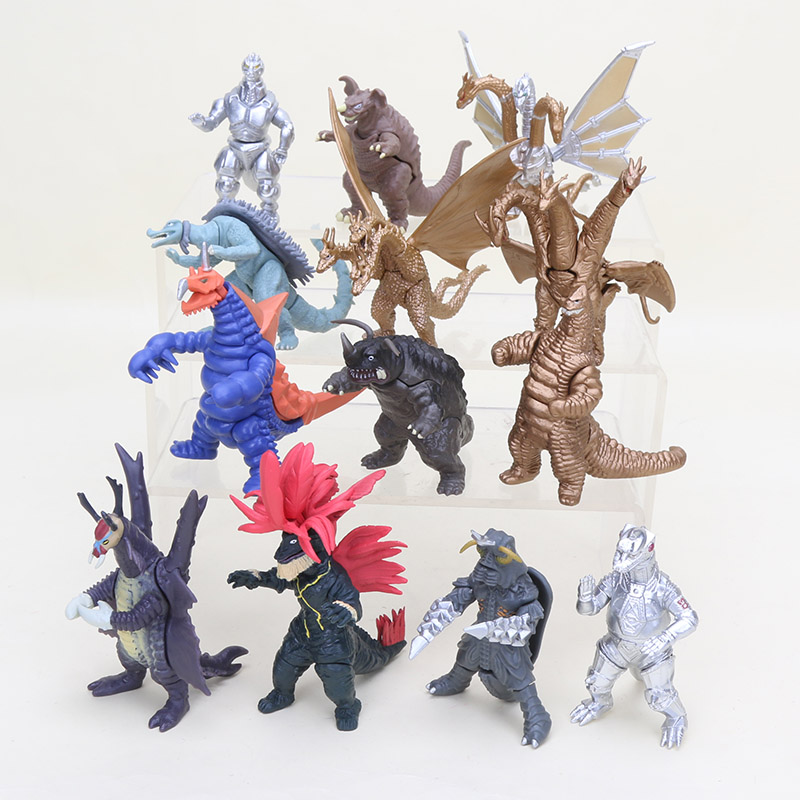 14pc/lots Kaiju EX Mechagodzilla King Megalon Kamoebas Action Figure Toys 6-9cm 