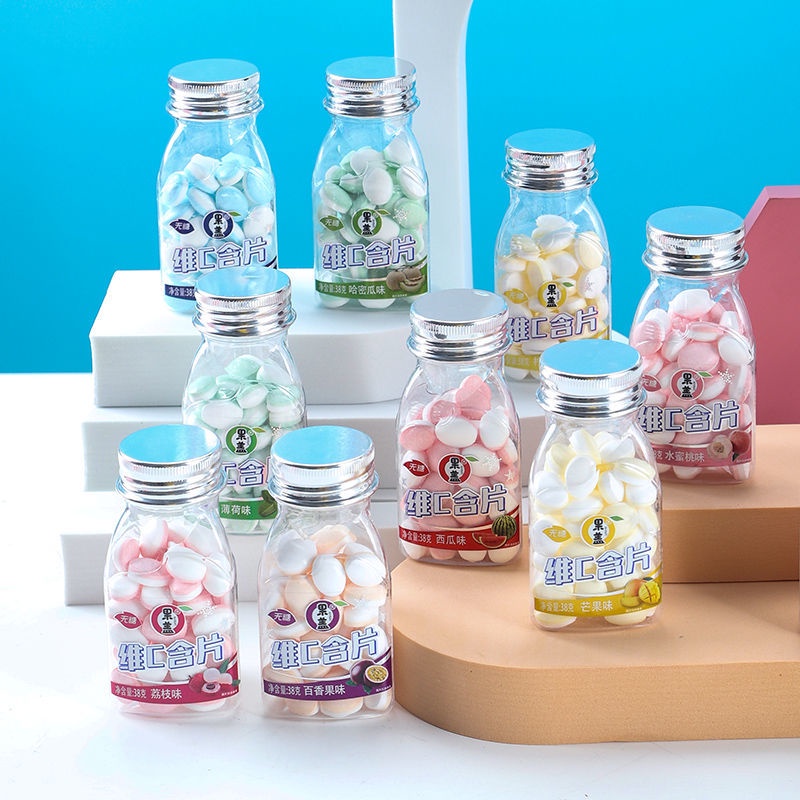 Mint vitamin c fresh breath lozenges sugarfree chewing gum throat