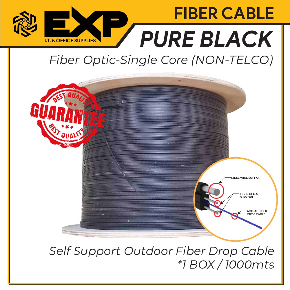 FIBER OPTIC CABLE 1KM Single Core (1BOX) NON TELCO (PUREBLACK