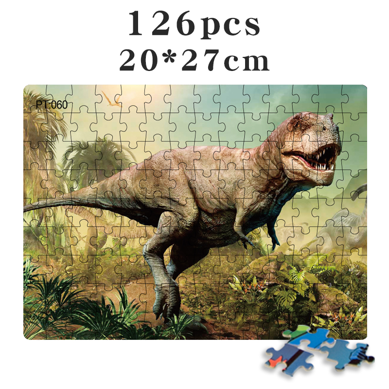Diplodocus-Velociraptor Set X 4 Wooden Dinosaur Jurassic 4D Puzzles Triceratops 