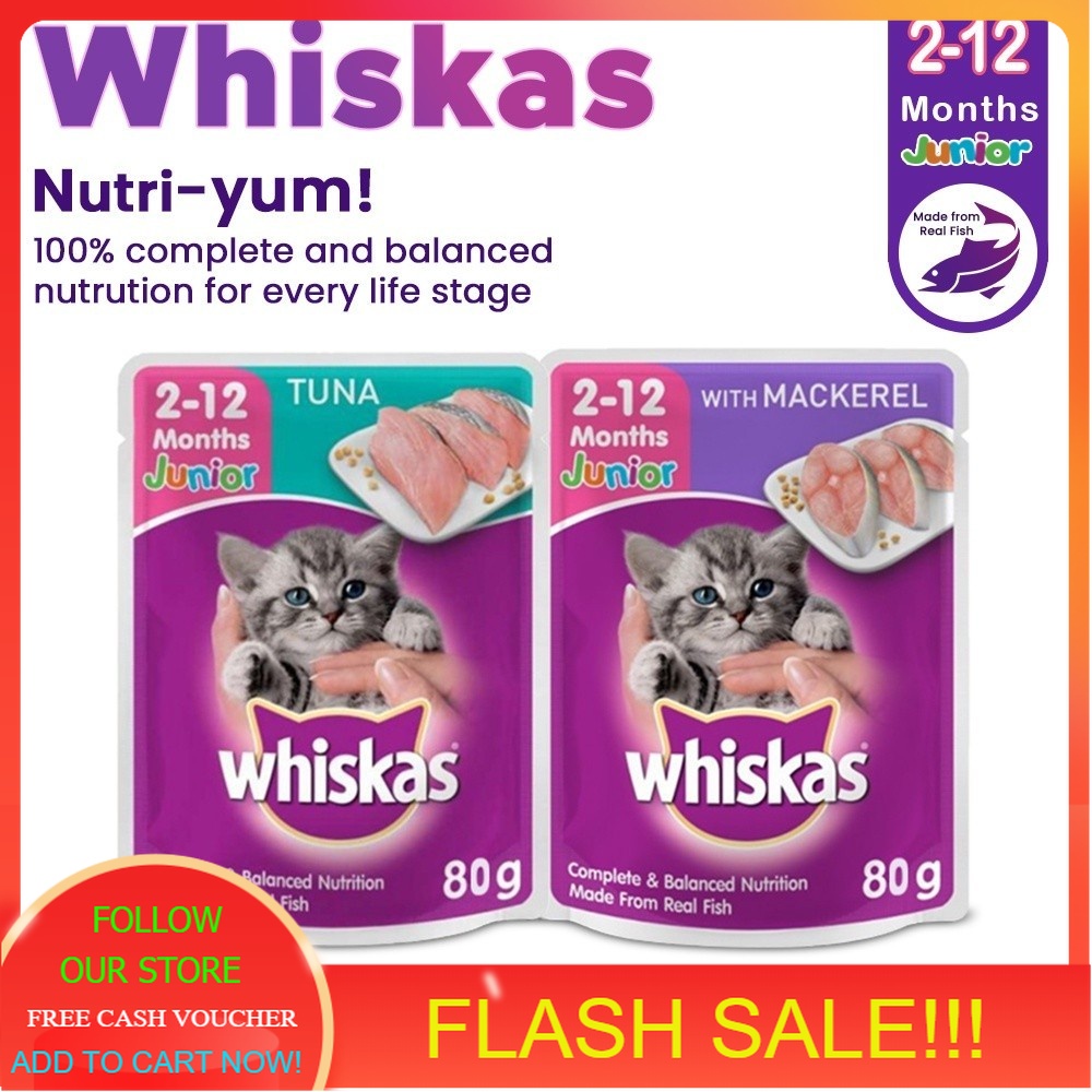 LOWEST PRICE Whiskas Junior Wet Cat Food for 212 Mos. 80g Shopee
