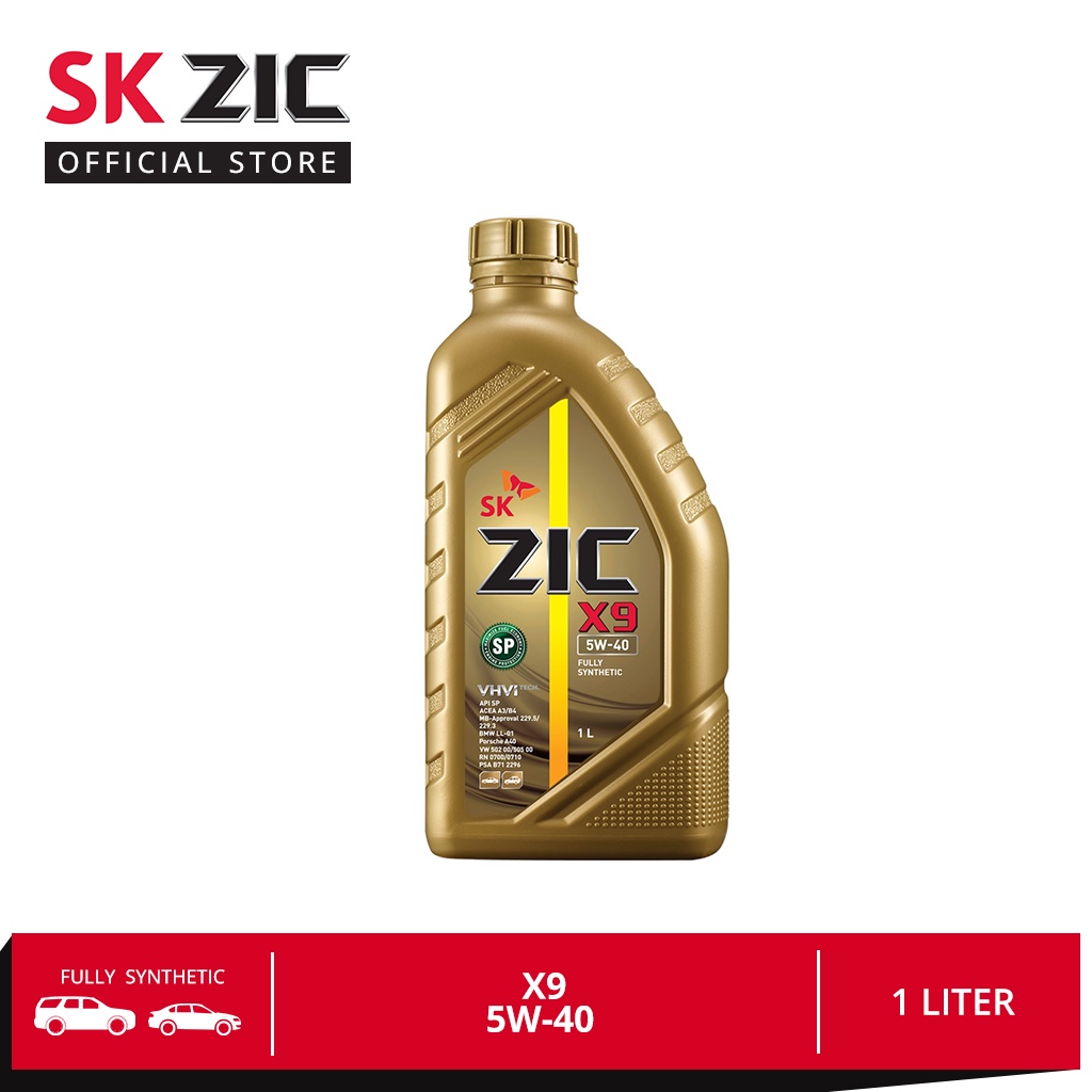 SK ZIC X9 SAE 5W40 1 Liter Fully Synthetic Car Engine Oil Shopee