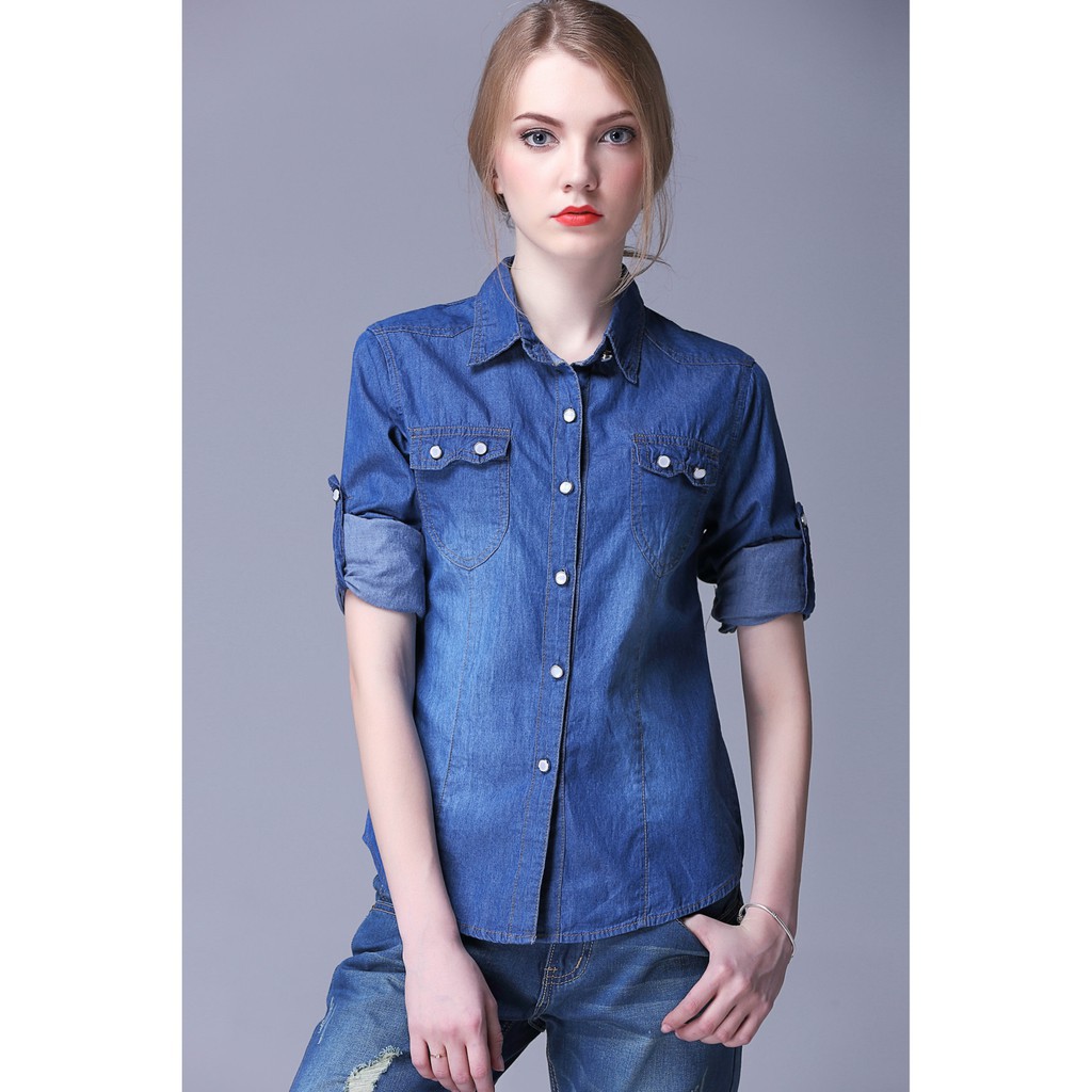 denim blouse shirt