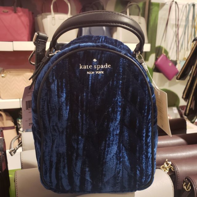 Blue Velvet Quilted Spade Backpack