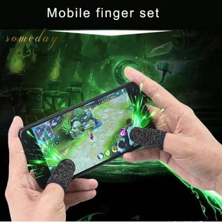 1 Pair (2pcs) Gamers Sweatproof Gloves Mobile Finger Sleeve Touchscreen Game Controller Phone Gaming