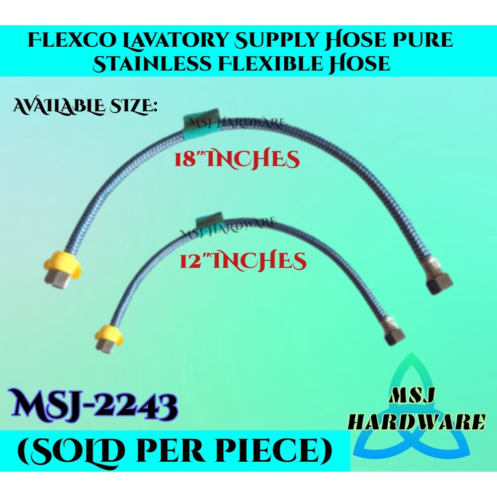 msj-2243-1pcs-flexco-lavatory-supply-hose-pure-stainless-flexible-hose