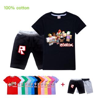 Roblox Kids T Shirts Shorts Suit For Boys And Girls Two Piece Set Pure Cotton Ready Stocks Shopee Philippines - girl roblox shirt designs